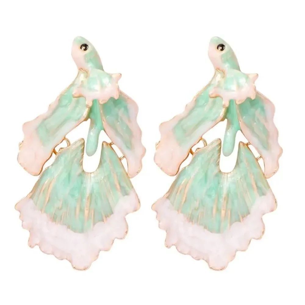 Fish dangle earrings #1243